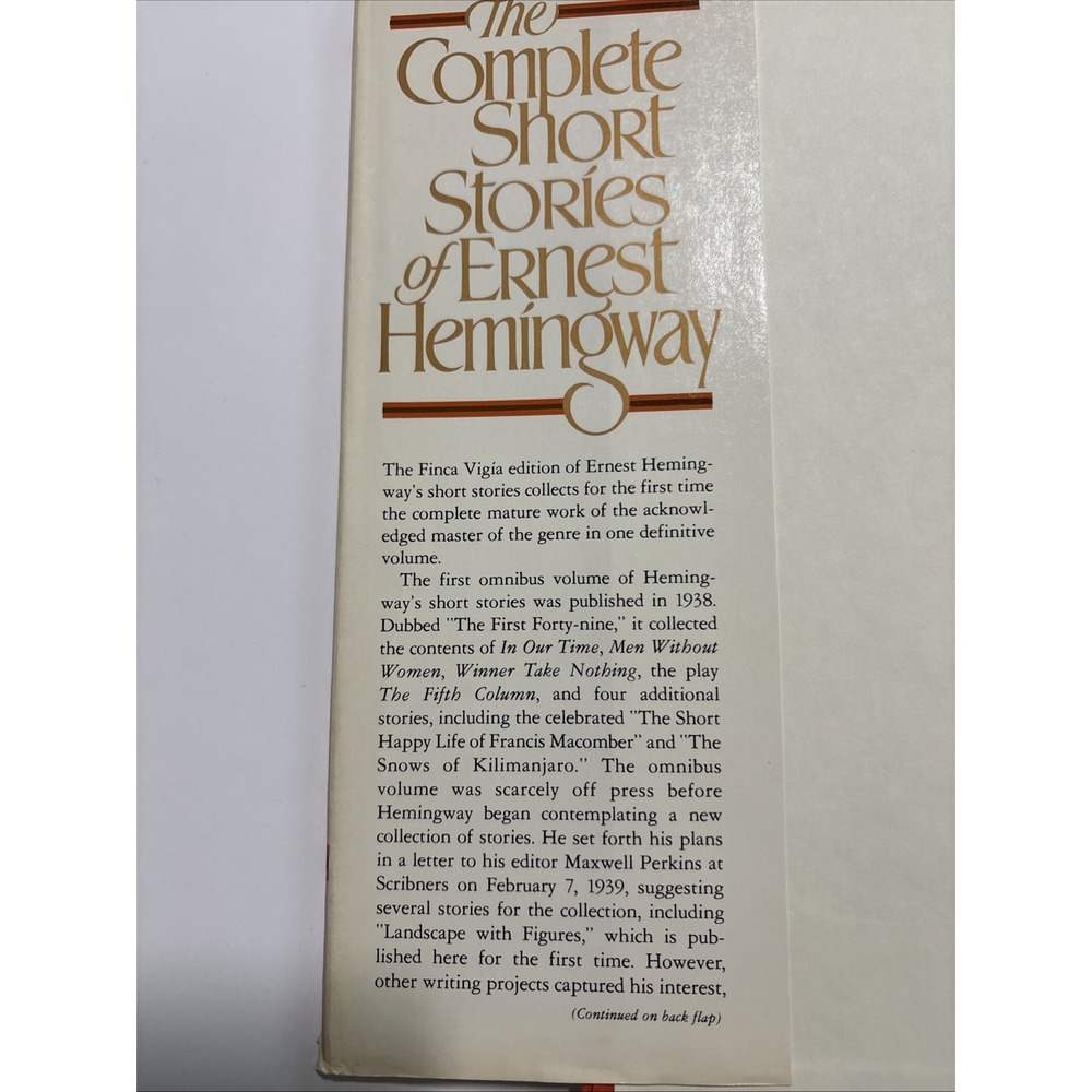 The Complete Short Stories of Ernest Hemingway 1987 HCDJ Finca Vigia Edition - Picture 2 of 13